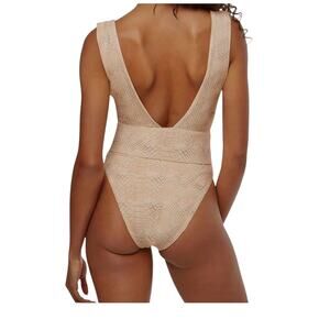 WeWoreWhat medium snake print deep v front swimsuit SW 3400